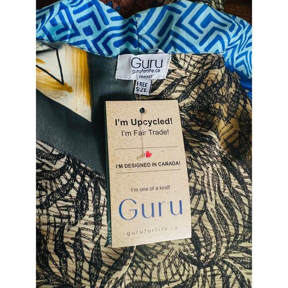 NEW Guru 100% Silk Upcycled Made in India from Vintage Saris One Size Fit M/L - Picture 13 of 16